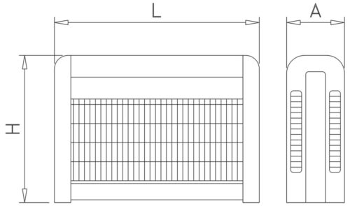 Dibujo técnico: Exterminador de insectos inox parrilla eléctrica 240 m² Serie UK-240 LED Fricosmos