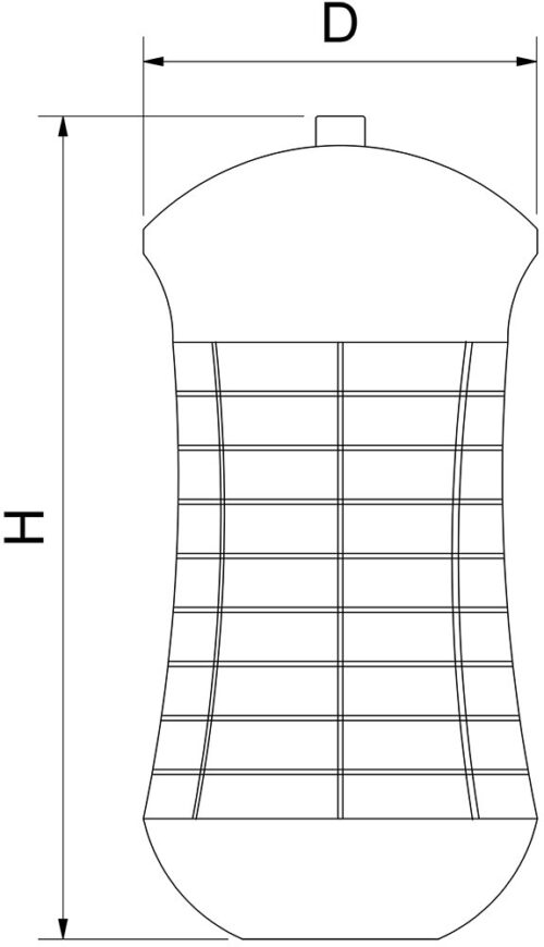 Dibujo técnico: Exterminador de insectos interior/exterior parrilla eléctrica 120 m² Serie LD120 Fricosmos