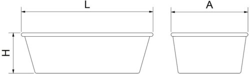 Dibujo técnico: Fiambrera de cristal con tapa hermética Fricosmos 225x160x85 mm