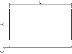 Dibujo técnico: Fibra de corte de polietileno por planchas estándar Fricosmos 2000x1000x40 mm