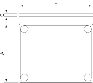Dibujo técnico: Fibra de polietileno de 6 colores intercambiables Fricosmos 500x400x20 mm