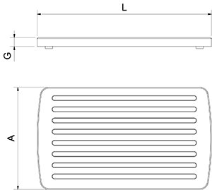 Dibujo técnico: Fibra para corte de pan Fricosmos 400x240x20 mm