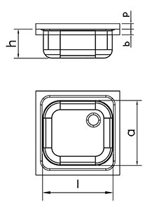 Dibujo técnico: Fregadero autónomo con una cubeta y escu rridor derecha Fricosmos
