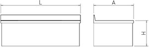 Dibujo técnico: Fregadero inox colgante con faldón serie 500 1 cubeta 1 escurridor derecha Fricosmos 800x500 mm