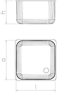 Dibujo técnico: Fregadero inox colgante con palomillas serie 500 1 cubeta 1 escurridor derecha Fricosmos 800x500 mm