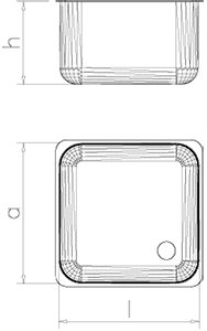 Dibujo técnico: Fregadero inox con puertas abatibles serie 500 1 cubeta 1 escurridor izquierda Fricosmos 1000x500 mm