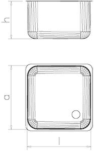 Dibujo técnico: Fregadero inox para lavavajillas serie 600 2 cubetas 1 escurridor derecha Fricosmos 1600x600 mm