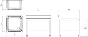 Dibujo técnico: Fregadero inox vertedero Fricosmos