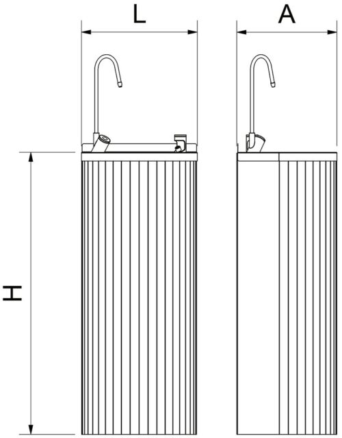 Dibujo técnico: Fuente de columna electrónica inoxidable de agua fría Fricosmos