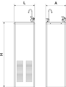 Dibujo técnico: Fuente refrigerada de agua fría Cold Fricosmos
