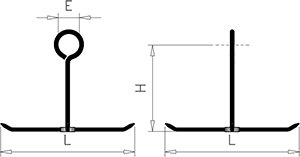 Dibujo técnico: Gancho de varilla inox giratorio salchichero Fricosmos