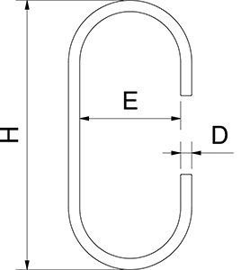 Dibujo técnico: Gancho de varilla inox modelo C 20 unidades Fricosmos