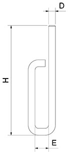 Dibujo técnico: Gancho inox jamonero para pletina 12 unidades Fricosmos