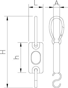 Dibujo técnico: Gancho pesador 300 kg Fricosmos