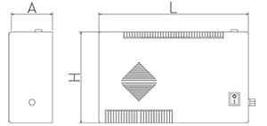 Dibujo técnico: Generador de ozono inyectado para cámaras frigoríficas 500-1000 mg/h Fricosmos