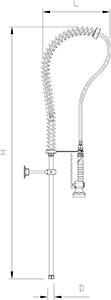 Dibujo técnico: Grifo ducha Basic con doble pedal Fricosmos