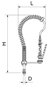 Dibujo técnico: Grifo ducha extra-bajo Serie Basic Fricosmos