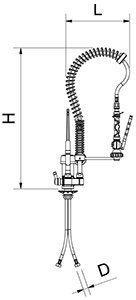 Dibujo técnico: Grifo ducha extra-bajo Serie Monoblock Fricosmos