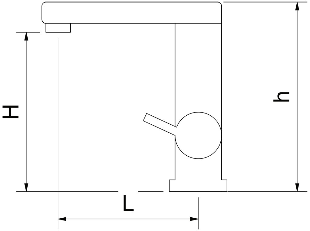 Dibujo técnico: Grifo eléctrico de acero inoxidable con calentador instantáneo Fricosmos