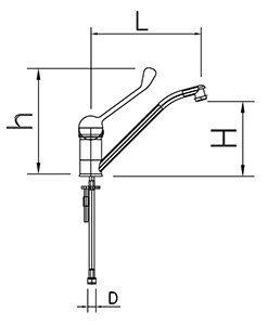 Dibujo técnico: Grifo gerontológico para lavabo Fricosmos