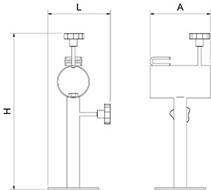 Dibujo técnico: Jamonero giratorio RT-2D Fricosmos