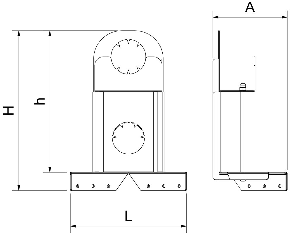 Dibujo técnico: Jamonero para adosar a tajo con madera Fricosmos