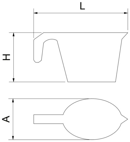 Dibujo técnico: Jarra medidora de cristal 1 l Fricosmos