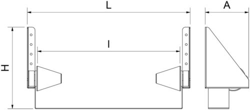 Dibujo técnico: Kit portarrollos insonorizado para papel o film Fricosmos 525x140x265 mm