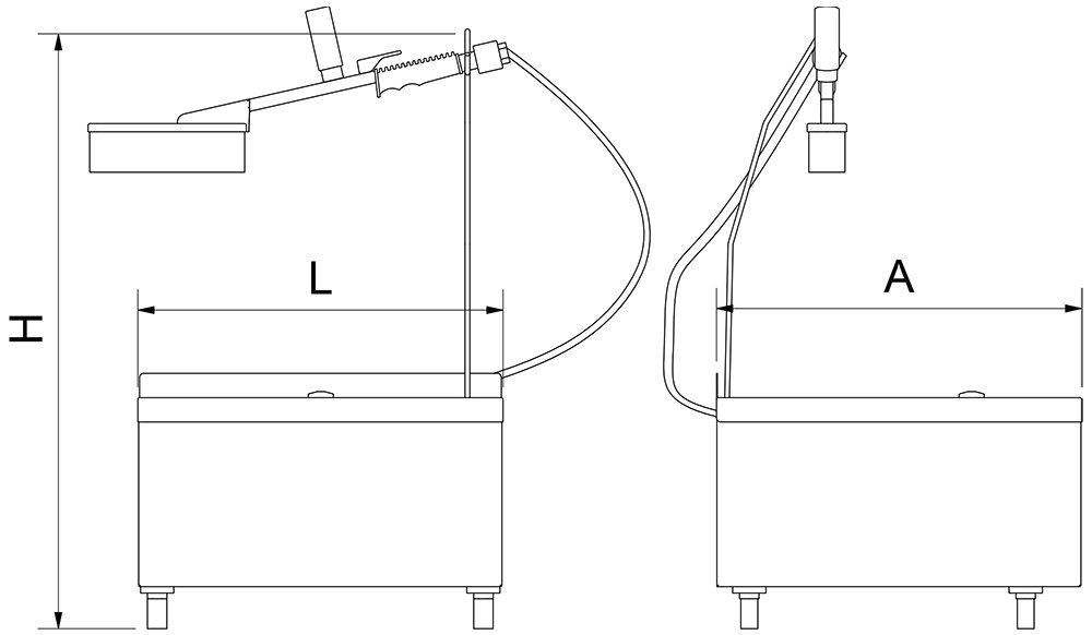 Dibujo técnico: Lavabotas manual en acero inoxidable Fricosmos