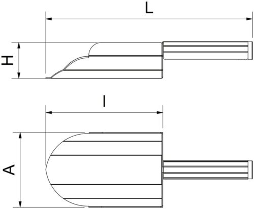Dibujo técnico: Librador pala de acero inoxidable Fricosmos