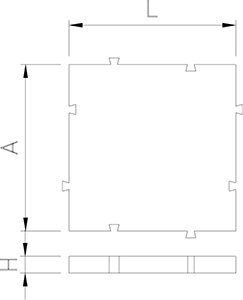 Dibujo técnico: Loseta antideslizante Fricosmos 500x500x25 mm