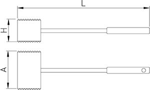 Dibujo técnico: Mazo de picar de polietileno Fricosmos