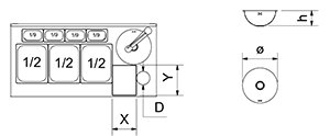 Dibujo técnico: Mesa especial barman inox con grifo y cubetas Fricosmos