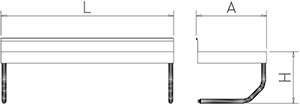 Dibujo técnico: Mesa mural inox a pared Fricosmos 1500x500x450 mm