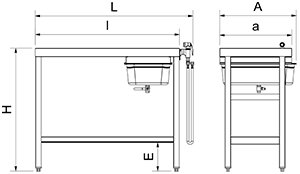 Dibujo técnico: Mesa para cocción de marisco Fricosmos