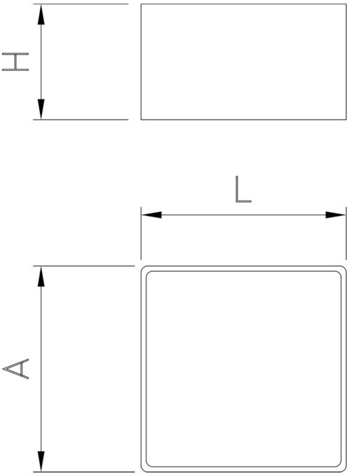 Dibujo técnico: Moldes cuadrados de acero inoxidable Fricosmos