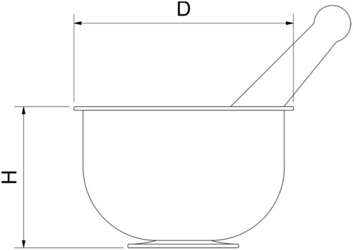 Dibujo técnico: Mortero de acero inox Fricosmos