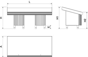 Dibujo técnico: Mostrador de frutería Fricosmos 1465x950x1045 mm
