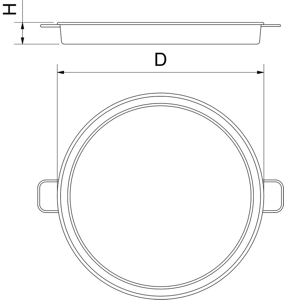Dibujo técnico: Paellera de acero esmaltado Fricosmos ø mm