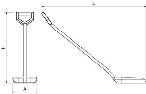 Dibujo técnico: Pala de fibra para hielo Fricosmos