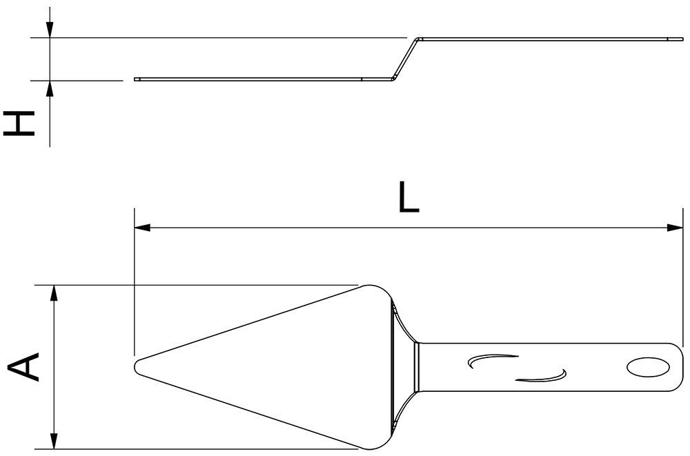 Dibujo técnico: Pala para servir tarta inox Fricosmos