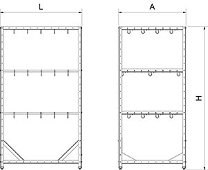 Dibujo técnico: Palet para jamones Fricosmos