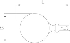 Dibujo técnico: Paleta redonda de aluminio Fricosmos