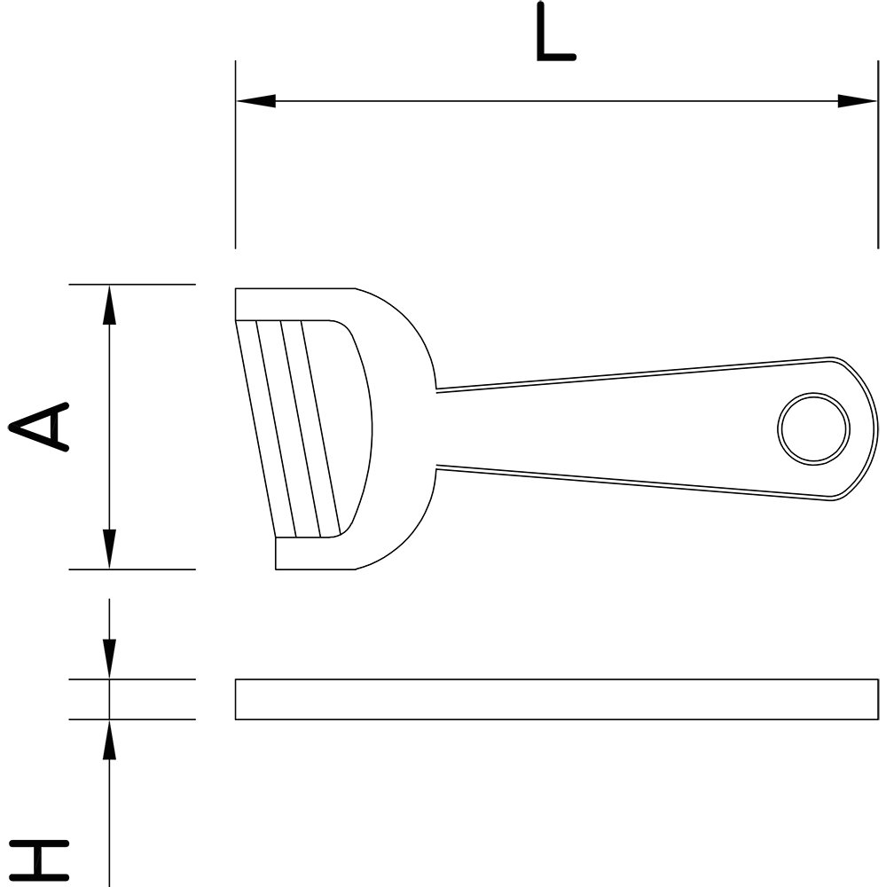 Dibujo técnico: Pelador de cerámica modelo oblicuo Fricosmos