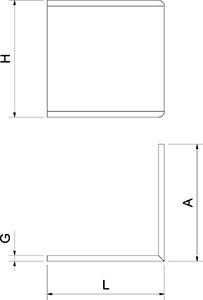 Dibujo técnico: Perfil paragolpes ángulo exterior de fibra blanca Fricosmos