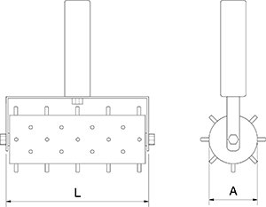 Dibujo técnico: Picador de masa de pizza en acero inox Fricosmos