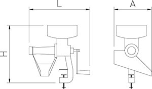 Dibujo técnico: Picador de tomate inox a manivela Fricosmos