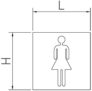 Dibujo técnico: Pictograma inox "parking" Fricosmos 120x120 mm