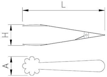 Dibujo técnico: Pinza para cubitos de hielo inox Fricosmos