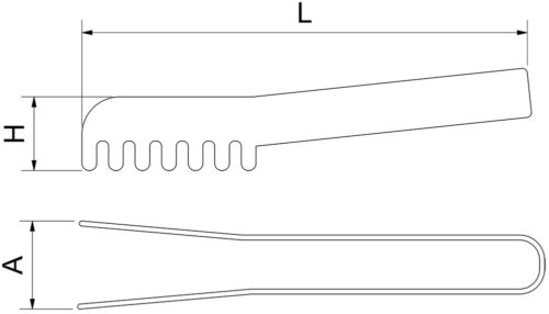 Dibujo técnico: Pinza para servir espaguetis acero inox Fricosmos